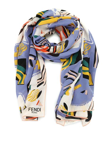 fendi scarf double sided|Fendi silk scarf for sale.